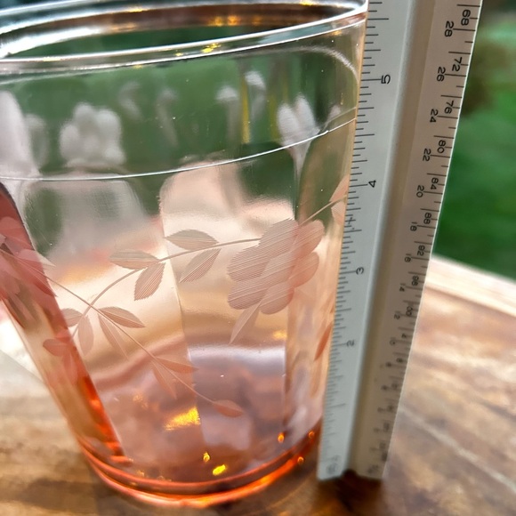 Vintage Set up PINK DEPRESSION GLASS ICE BUCKET 2 coupe glasses/shot glass - Picture 7 of 15